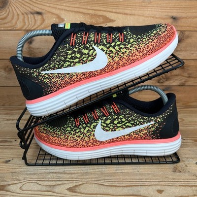 Nike Turnschuhe Damengröße UK 6 Free RN Distance schwarz Multi Flyknit Laufschuhe
