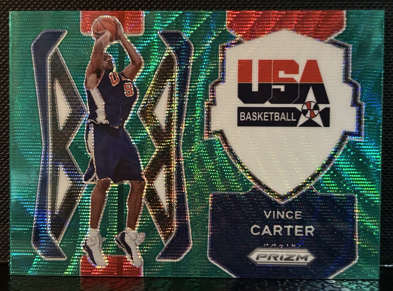 2021-22 Panini Prizm - USA Basketball Vince Carter #6 Green Wave Prizm