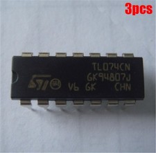 3Pcs Opamp TL074CN TL074 Jfet 3Mhz Quad 14Dip Ic New ax