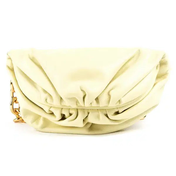 Bottega Veneta Leather Chain Belt Bag, Light Yellow, Italy