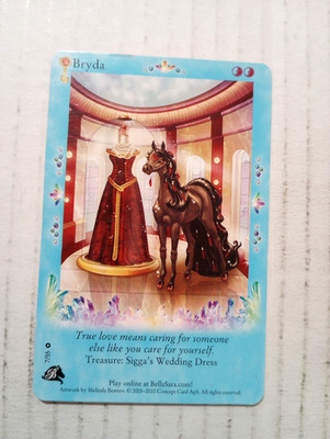 Bella Sara Treasures Bryda 7/55 Sigga's Wedding Dress Horse Trading Card 2010