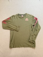 Kappa Sweatshirt Womens M Green Spell Out Logo Crew Neck Pullover Long Sleeve