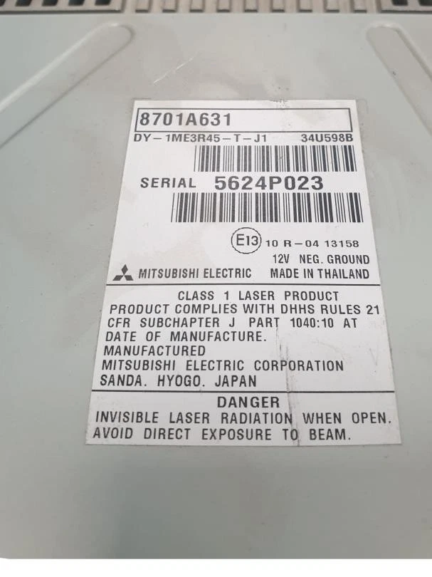 8701A631 Sistema Audio/Radio Cd para MITSUBISHI MONTERO (V80/V90) 2016 209306 - Imagen 3 de 4