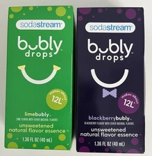 Sodastream Bubly Drops Lime & Blackberry Unsweetened Natural Flavor Essence 1.36