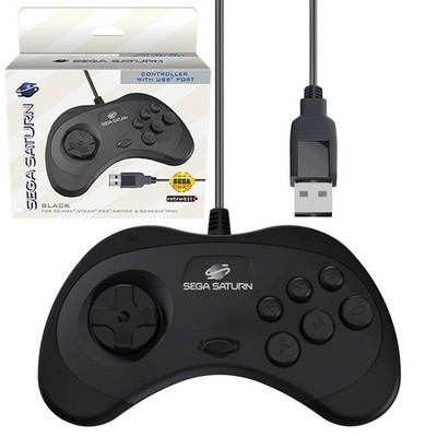 Retro-Bit Official Sega Saturn USB Controller Pad (Model 2) for Sega Genesis Min