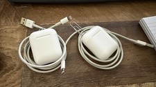 2 pairs Apple AirPods White Wireless In-Ear Earbuds w/ Charging Case, Mic A2031