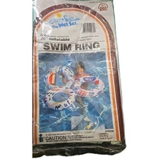 Intex The Wet Set Swim Ring Float 1987 Vintage Colorful Summer Pool 