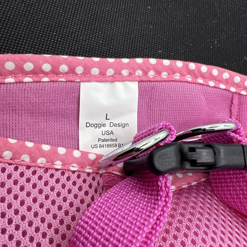 Nuevo Arnés Grande Perro Ultra Libre de Choke Rosa con Borde de Punto Blanco American River Foto 3 de 4