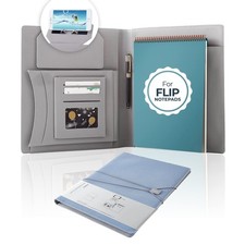 PU Leather Notepad Portfolio Organizer  Compatible with Rocketbook Flip Exec...