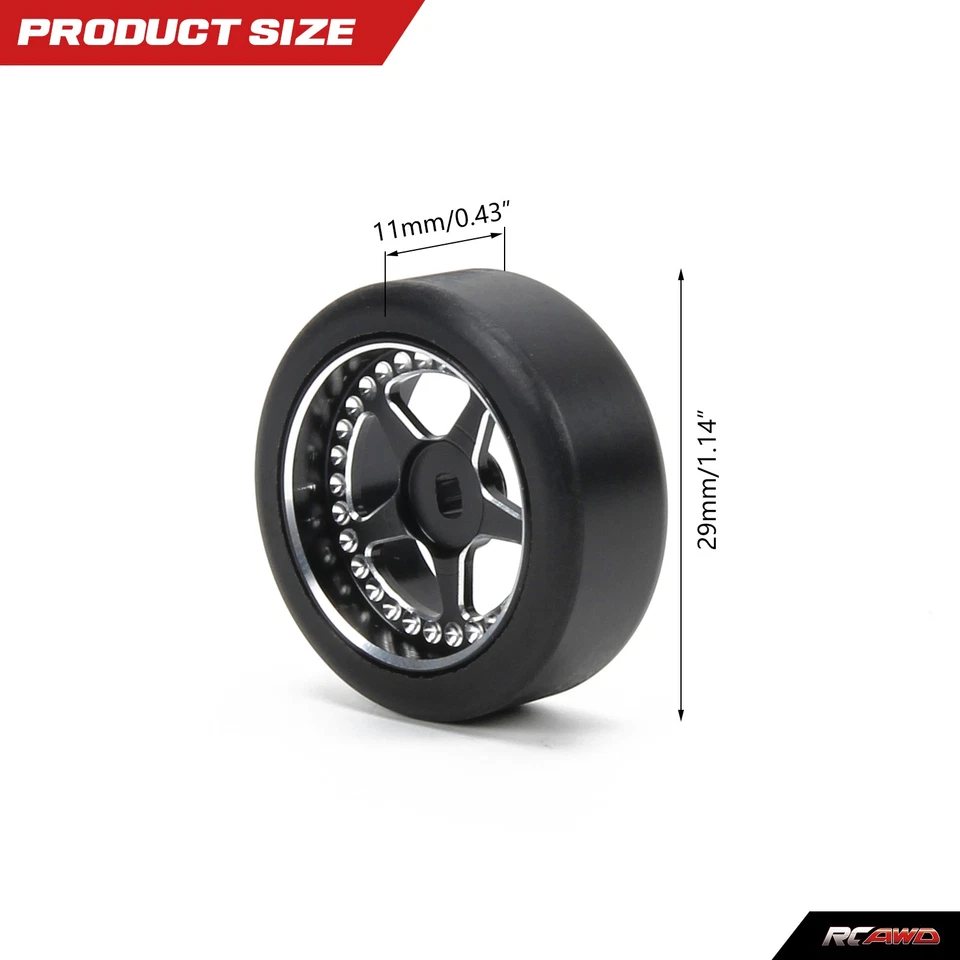 Llanta de aleación ampliada OD 29 mm para 1/28 Wltoys K969 K989 P929 Kyosho Mini-Z Foto 2 de 4