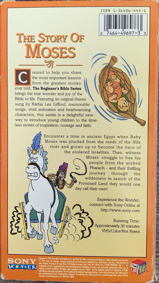 The Beginners Bible: The Story Of Moses VHS Video Tape 1995 Sony Wonder GOOD!!!! - Image 2 of 4