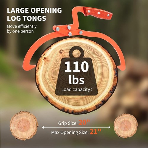 1 Piece 20Inch Log Tongs Dragging & Carrying Tool Non-Slip Grip Loading9661 - Picture 3 of 7