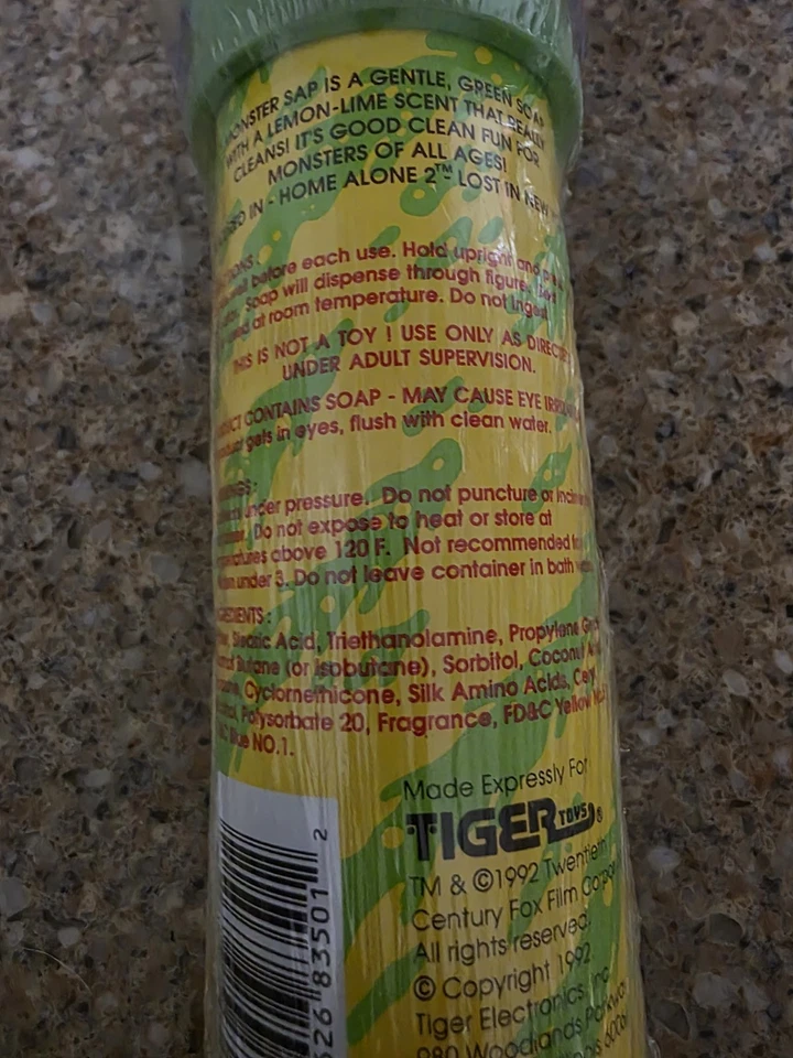 Monster Sap 1992 Homealone 2 Slime Spray Soap Vintage Factory Sealed Brand New - Image 2 of 4