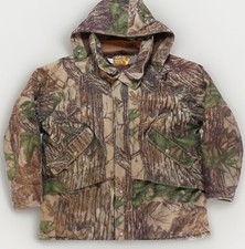Cabelas Camo Gore-Tex Jacket Mens Large Realtree VTG Thinsulate Hood Hunting USA