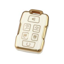Key Fob Cover for Chevy GMC: 6 Buttons Key Fob Case Fit for Chevy Tahoe White