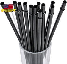 11 Inch Long Black Reusable Plastic Replacement Drinking Straws for 24 Oz 32Oz 4