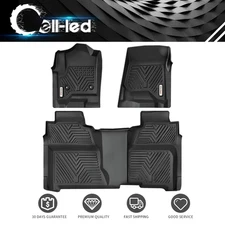 Floor Liner Mats Set for 2014-2018 Silverado/Sierra 1500 2500HD 3500HD Crew Cab