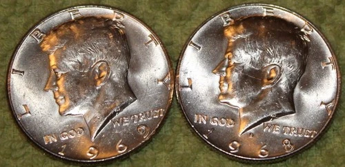 1968-D & 1969-D Kennedy Half Dollars - Both Uncirculated