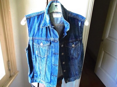 Rag & Bone Burney Denim Vest Women's S Medium Wash Festival Grunge Boho Casual