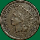 1907 Indian Head Cent Extremely Fine XF Coin #42856