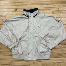 Members Only 90s Y2k Bomber Jacket Men L Khaki Green Zip Grandpa Windbreak Spot