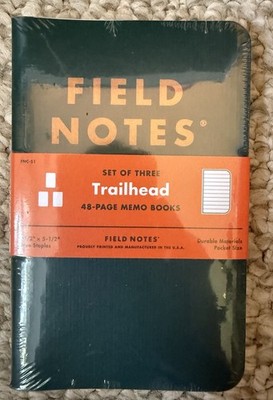 NEW Sealed FIELD NOTES FNC-51 Trailhead Set of 3 Memo Books