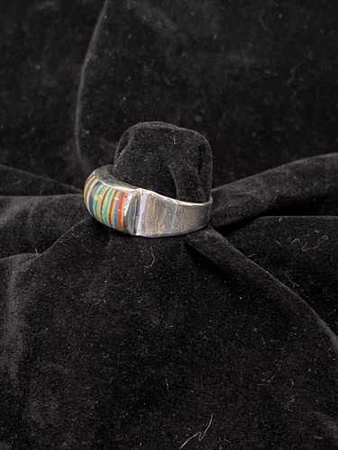 Beautiful Jay King Mine Finds Sterling 925 Domed Rainbow Calsilica Sz9 Ring JB12 - Picture 3 of 13