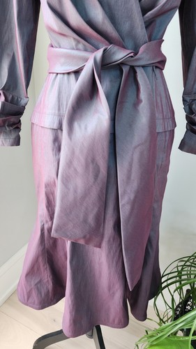 Tadashi Shoji Abendkleid Größe 10 Midi 3/4 Ärmel Gürtel NEU - Bild 3 von 17