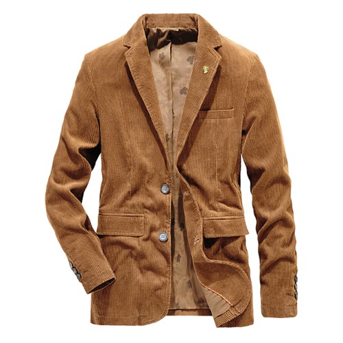 Men's Suit Corduroy Jacket Autumn Warm Daily Party Attend Events - Picture 2 of 11
