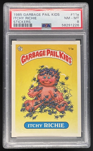 1985 Topps Garbage Pail Kids Stickers #11a Itchy Richie PSA 8