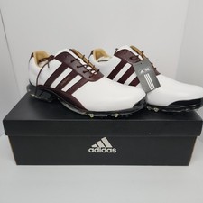 Adidas NWT Golf Shoes Mens 11.5 White adipure Flex Leather Spiked Golf BIN1