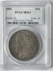 1884   Morgan Silver Dollar - PCGS MS63 - 90% Silver - ASW 0.7734 oz - Dark Tone