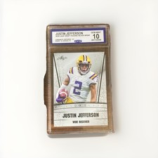 Leaf 2020 Draft Justin Jefferson LSU Tigers Rookie #40 CGC 10 Football Card. rookie card picture