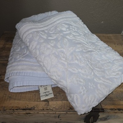 Vintage Espalma Chantelle Floral Jacquard Bath Towels 100% Cotton Grandma Core
