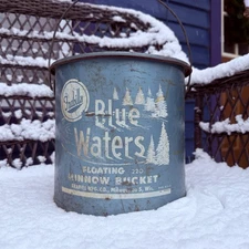 Vintage Frabill's Blue Waters Floating 1224 Minnow Bucket Milw. Wisc.