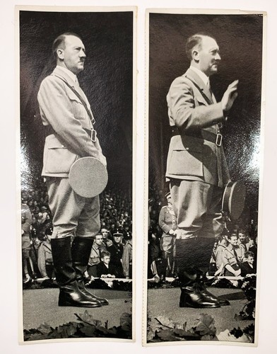 4Hitler Propaganda Photos, 2 Cut = Set of 4, Scoot Together to Read German Backs - Picture 6 of 10