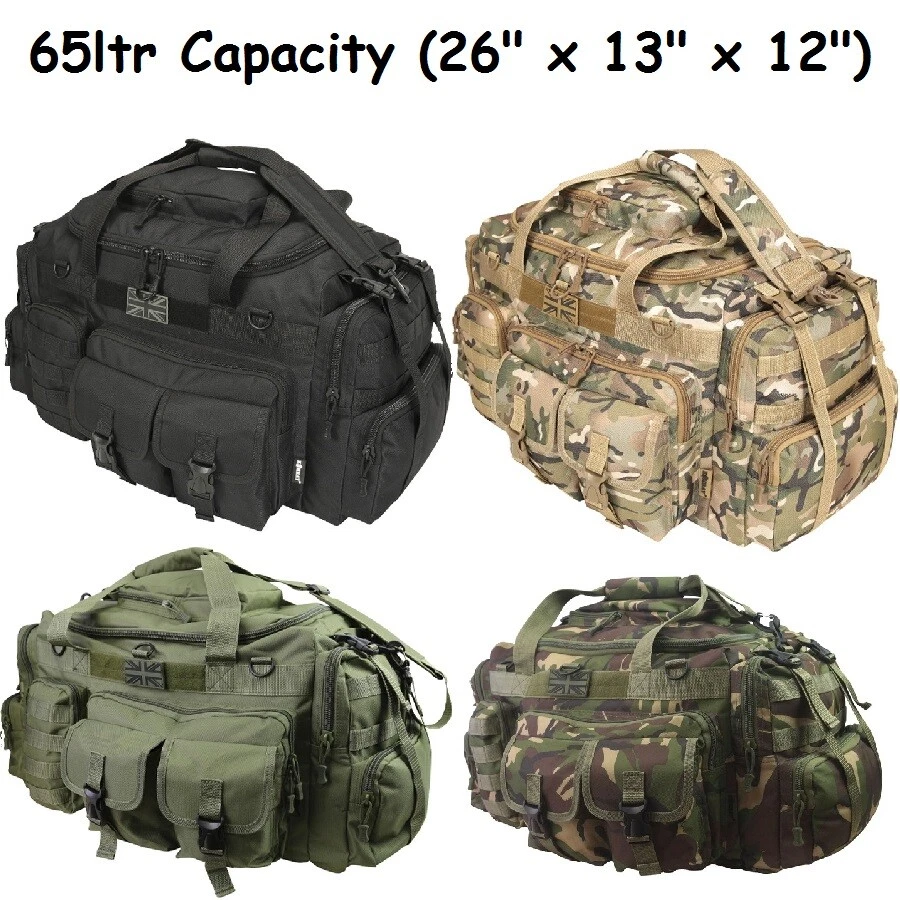 KombatUK MOLLE Multi Zip Pockets Shoulder Strap & Carry Handle Bag Saxon Holdall - Image 4 of 4