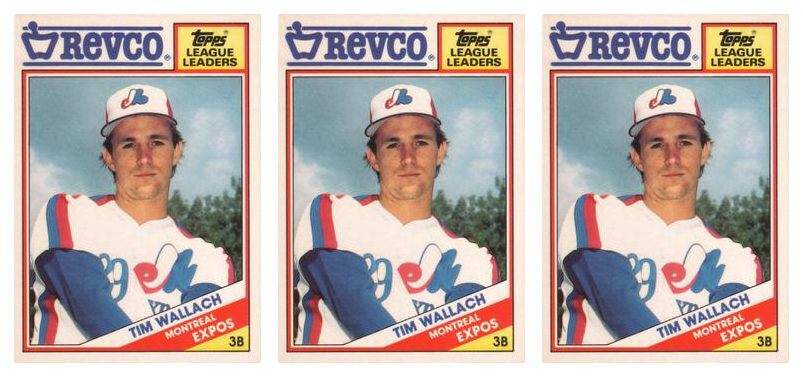(3) 1988 Topps Revco League Leaders Baseball #6 Tim Wallach Lot Expos