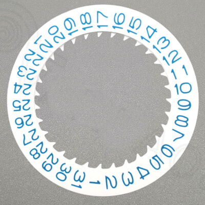 Blue Font White Date Disk Wheel for NH36 NH35 Movement Date@3 Crown Position 3.8