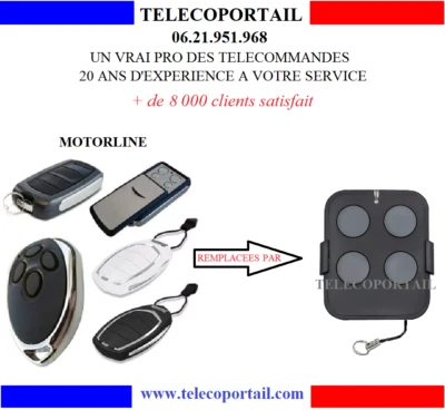 TELECOMMANDE COMPATIBLE MOTORLINE FALK, MX4SP RCM, MXS4SP RCM, MX4SP DSM, MX5SPK