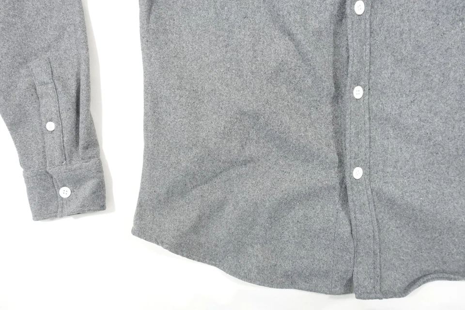 SOVEREIGN CODE GRAY SMALL THICK HEAVYWEIGHT FLANNEL FELT BUTTON FRONT SHIRT MENS - Image 2 of 4