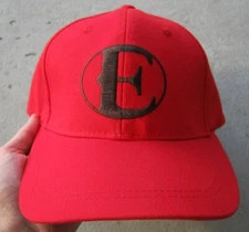 EIROA PESETAS  C.L.E. CIGARS SNAPBACK OSFM HAT CAP, RED W/BLACK EMBROIDERY NWOT!
