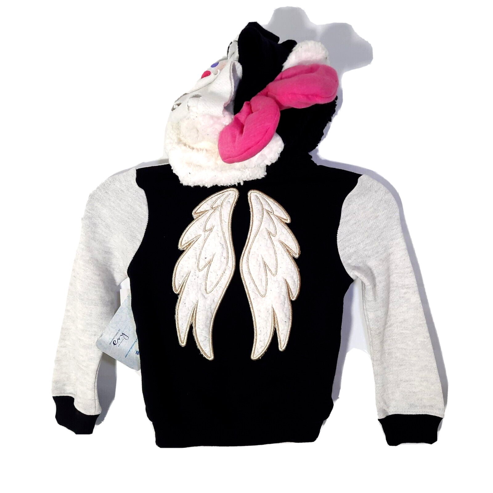 Felpa con cappuccio My Little Pony 3T bambino ricamata Sia Sherpa zip grande fiocco ala Bang