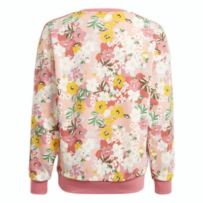 Adidas Girls Floral Crew Trace Pink/Multicolor/Black Sweatshirt GN4217 |  eBay