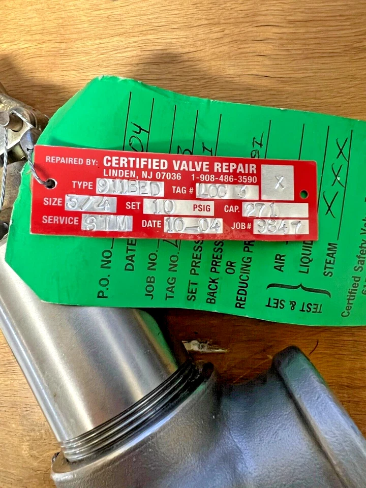 Kunkle Pressure Relief Safety Valve 911BEDMO3APE 3/4" X 1.25" 10psi Stainless SS - Image 3 of 4