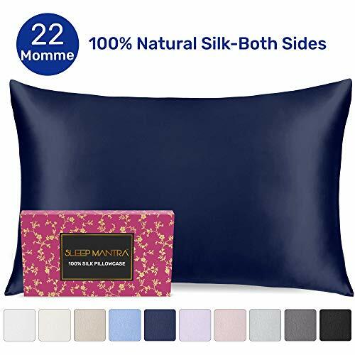 Sleep Mantra Silk Pillowcase Standard Size Navy Blue 30 Night Free