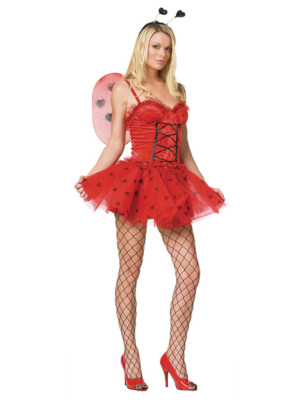 Women's Lady Bug Costume WITH Wings & Headpiece Leg Avenue, Size S/M, BRAND NEW