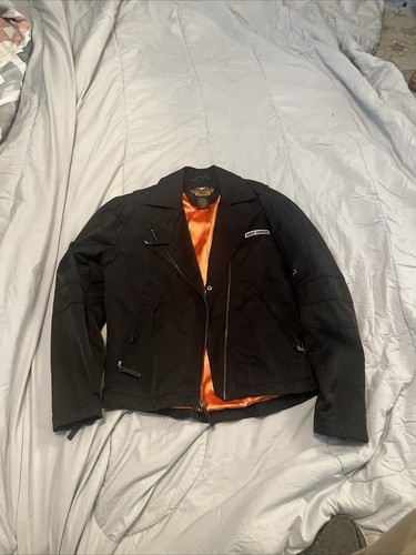 Harley Davidson Jacket Womens Small Black Biker Full Zip Bomber Preowned Nice - Picture 4 of 12