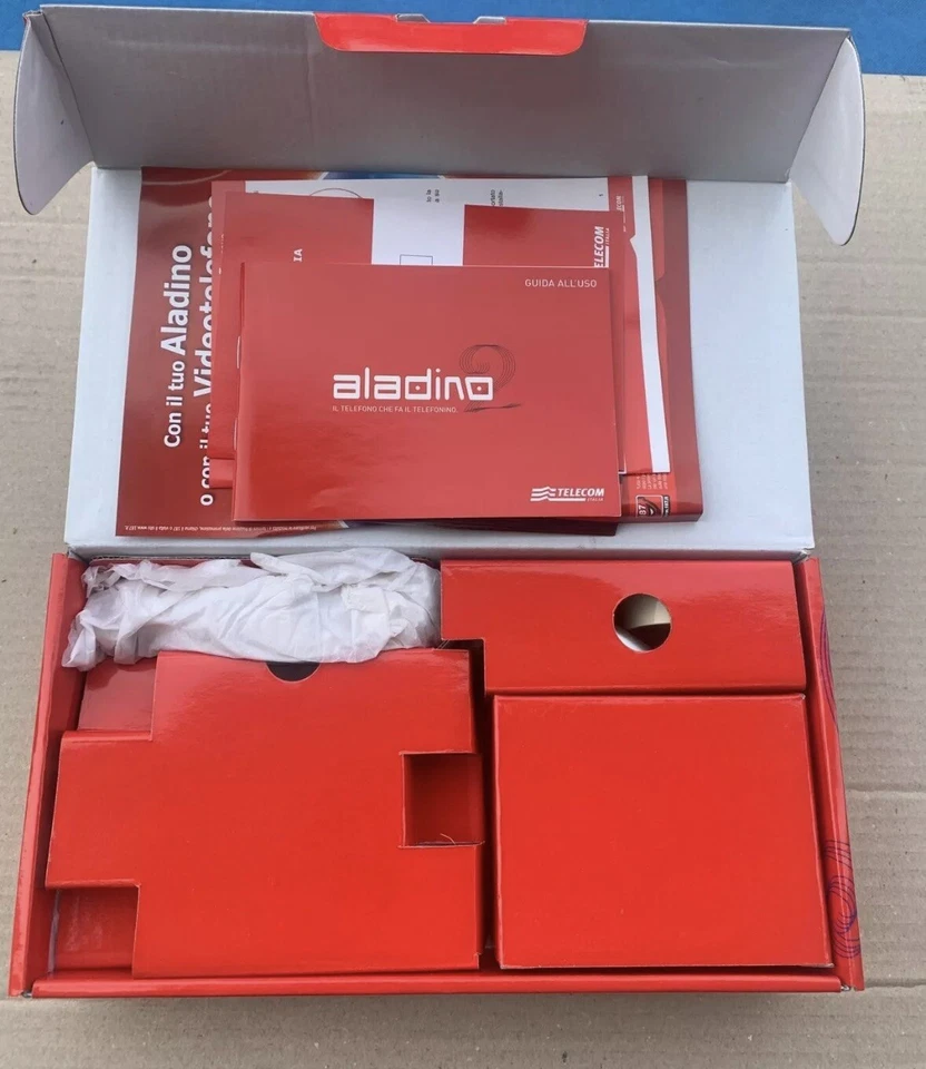Telefono Cordless Telecom Aladino2 Vivavoce Rubrica Sim Card Rosso-Argento - Immagine 4 di 4