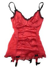 NEW Victoria's Secret VTG 2003 Dupont Satin Garter Nightie Teddie Lingerie SMALL